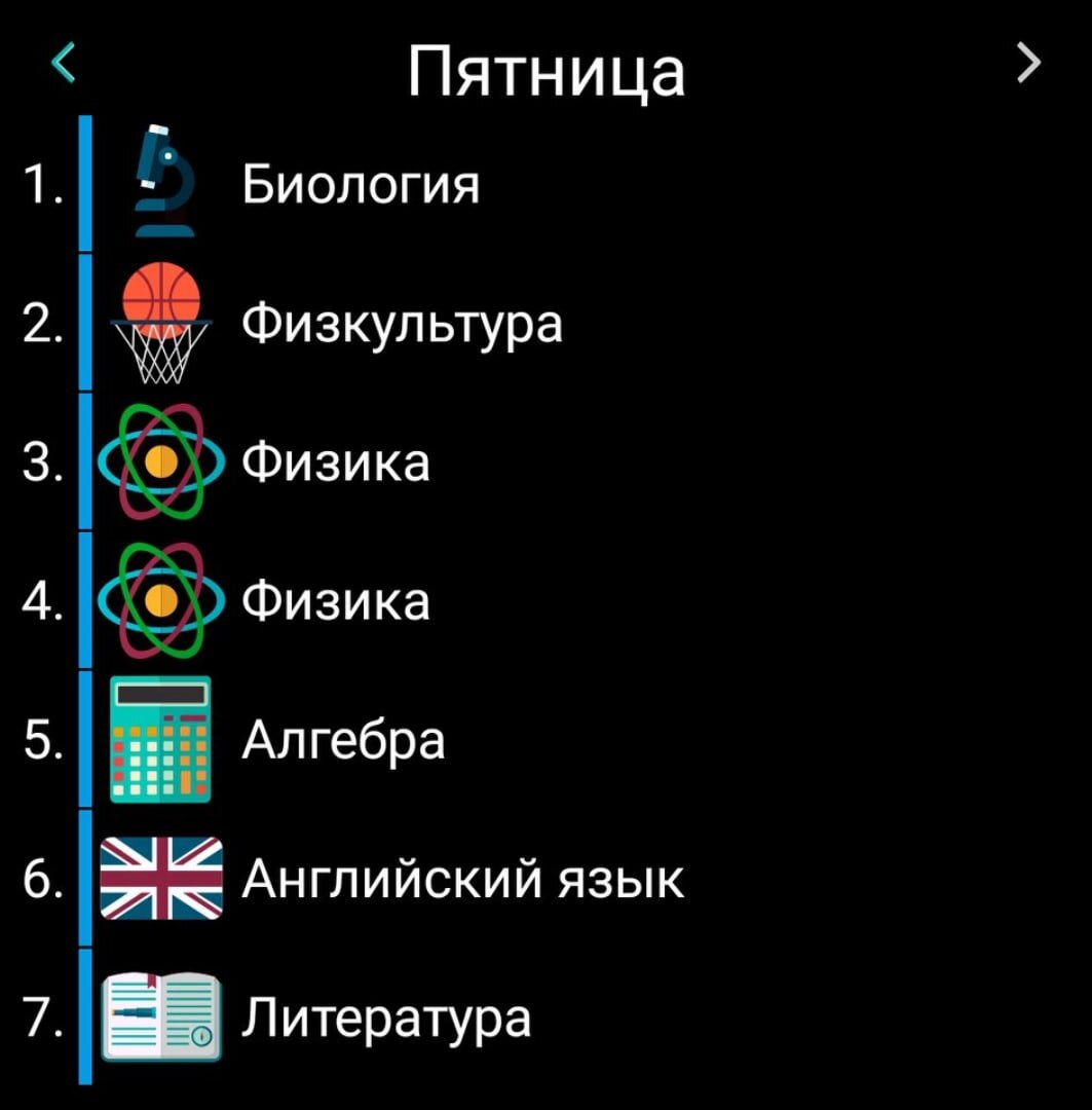 Расписание на конкретный день