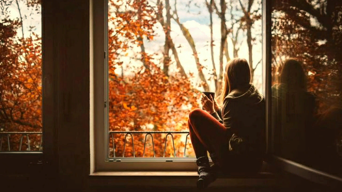 Осеннее одиночество. Осень одиночество. Девушка у окна осень. Окно осень. Осенней ночью светлой и тихой я возвращался