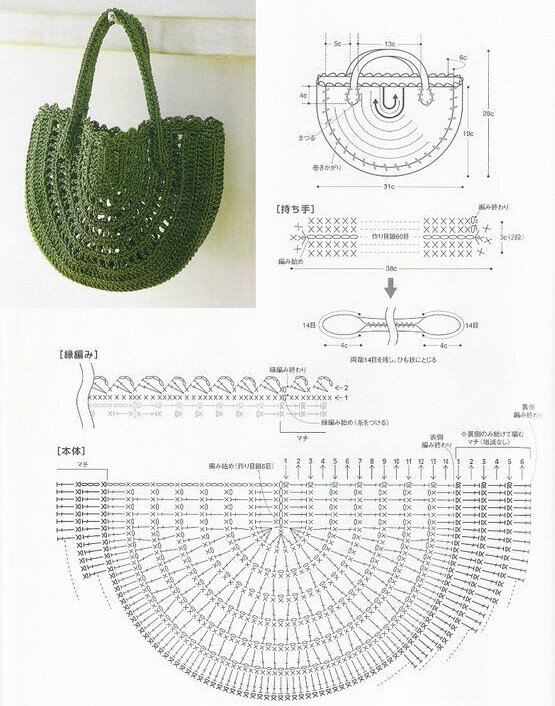 Как связать дно для сумки крючком схема