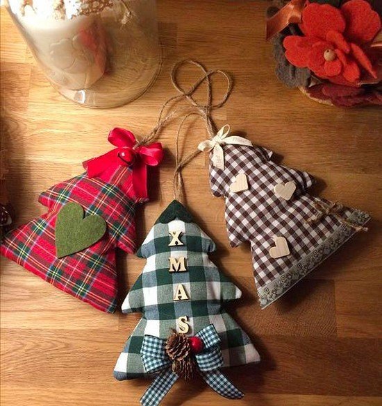 Текстильная набивная елочка (можно из фетра)