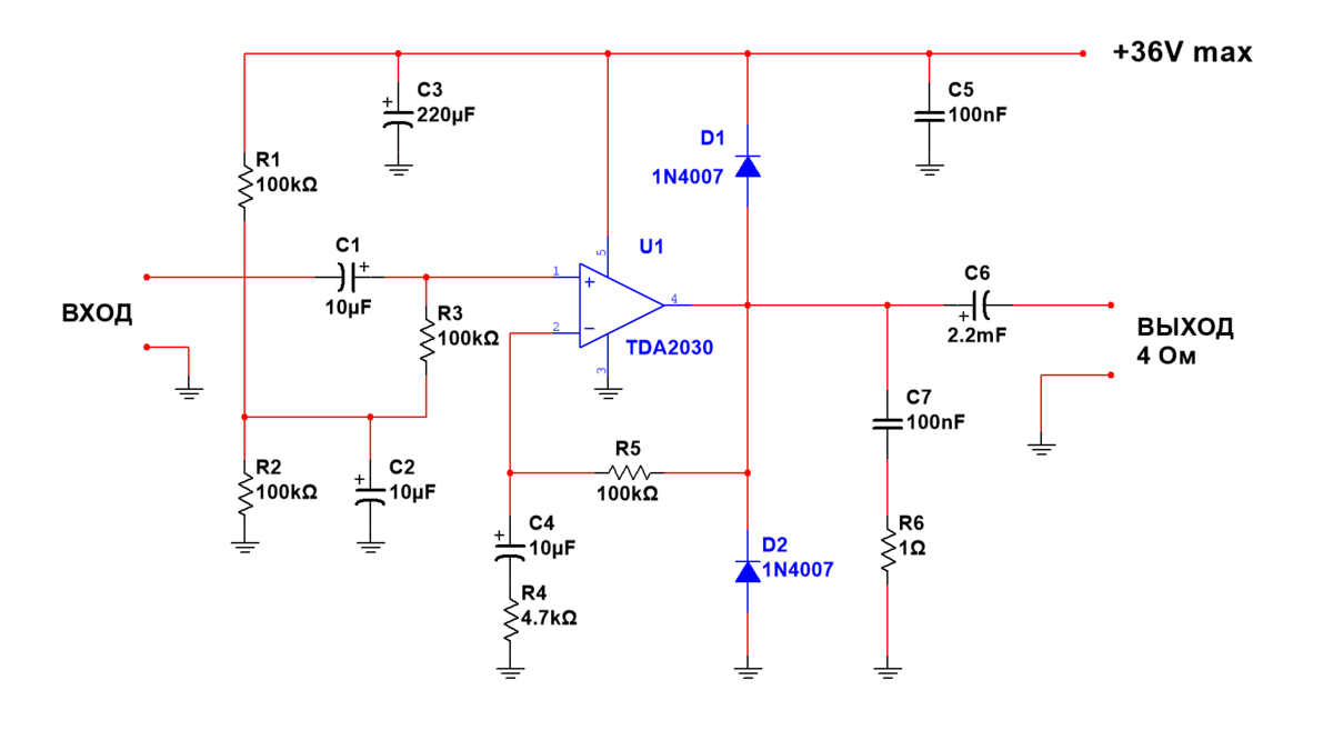 Схемы усилителей УМЗЧ на TDA2030 в авто | DS | Дзен