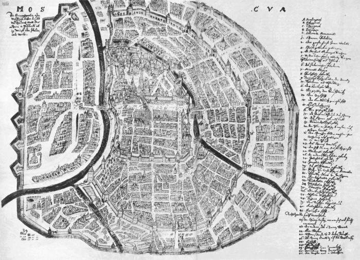 Карта Москвы 1662 года