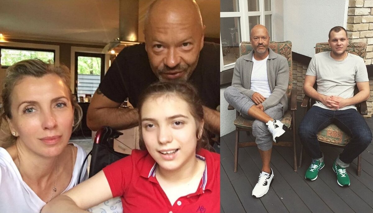 Федор Бондарчук с первой женой Светланой, дочерью Варварой и сыном Сергеем.