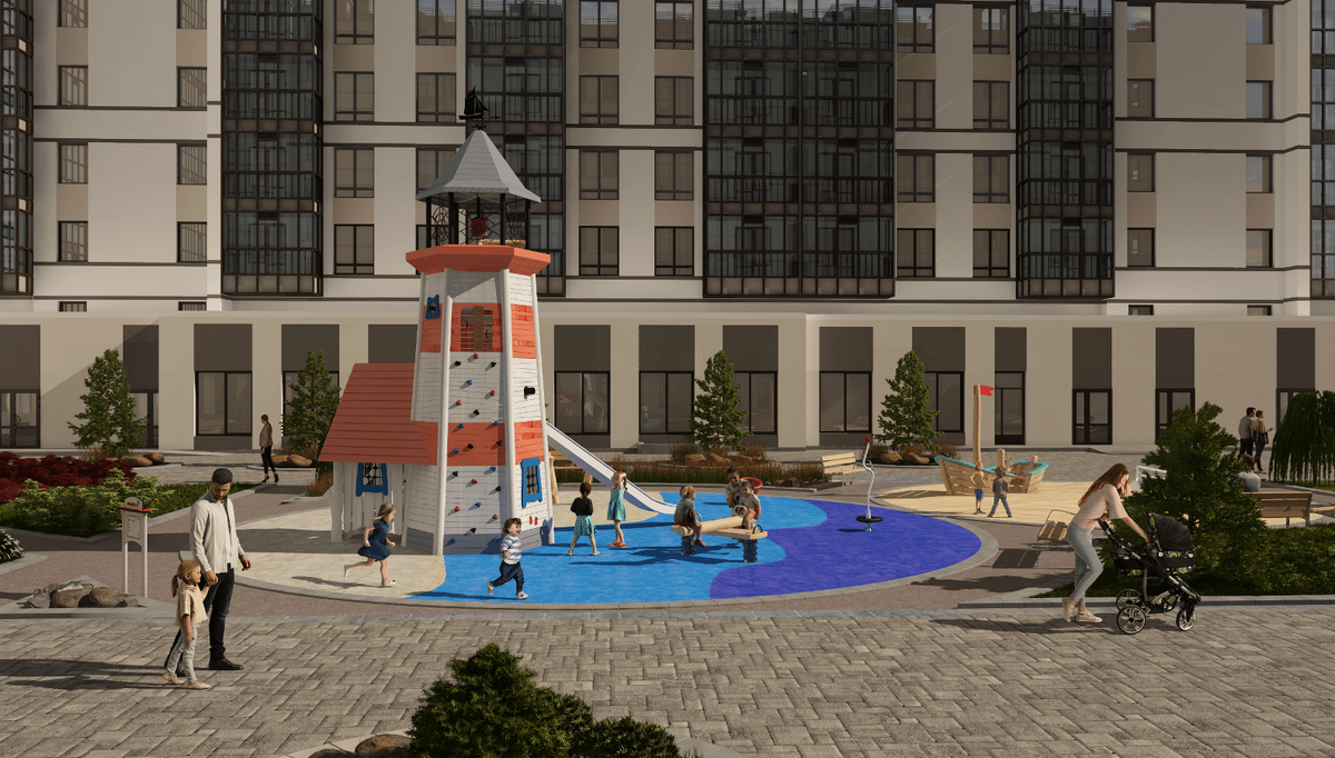 Детские площадки в ЖК "Полис Приморский"