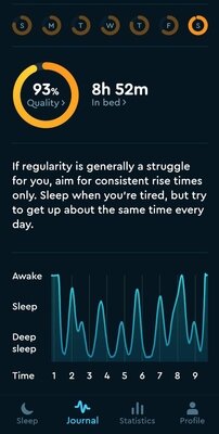 Статистика моего сна за неделю