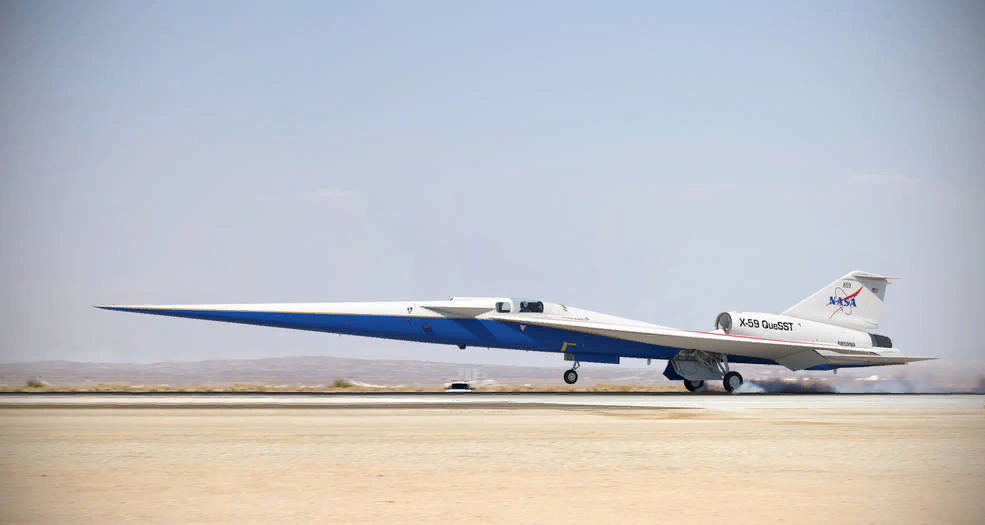 X-59 — создаваемый сверхзвуковой самолёт, способный преодолевать звуковой барьер практически без удара. Credits: Lockheed Martin.
