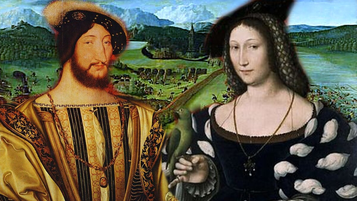 Франциск I, Маргарита Наваррская. Коллаж выполнен для канала 13 стульев.