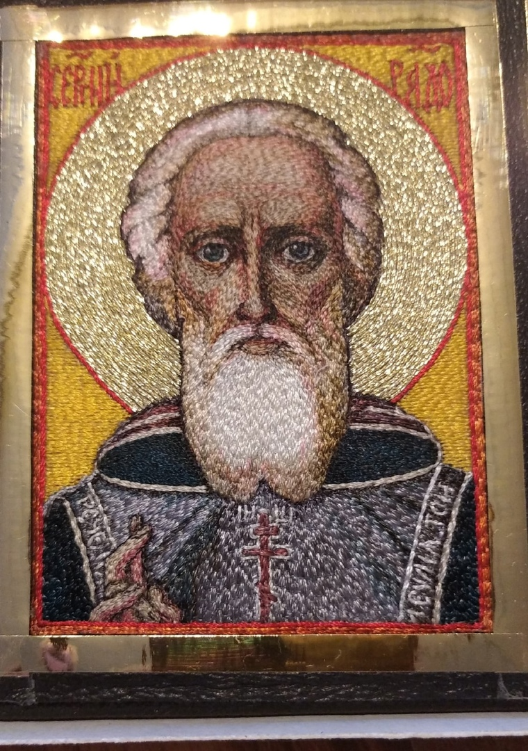 Икона преподобного Сергия, игумена Радонежского (ручная работа)