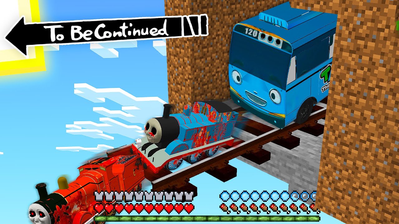 This is REAL THOMAS THE TANK ENGINE.EXE & FRIENDS vs TAYO THE LITTLE BUS in  Minecraft - Coffin Dance