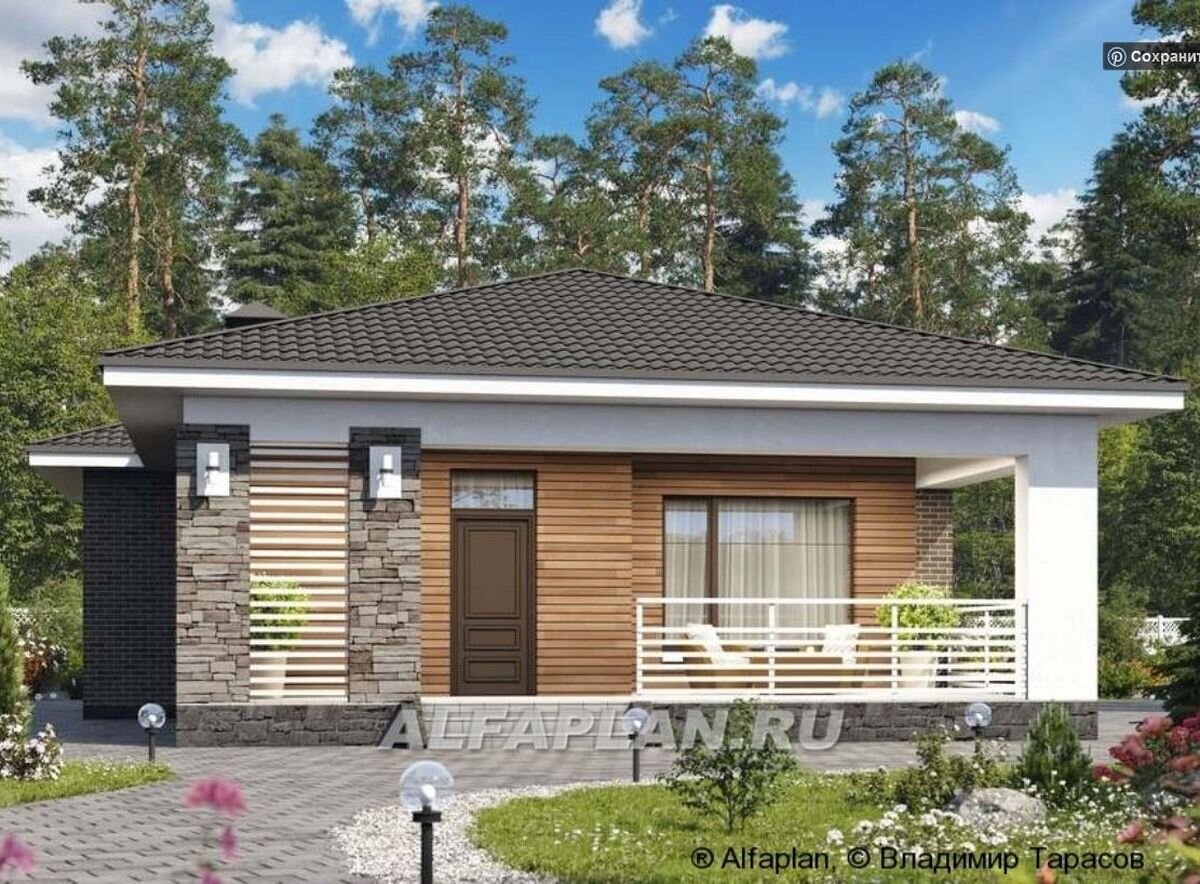 Проект одноэтажного дома 609А «Персефона», ©Владимир Тарасов