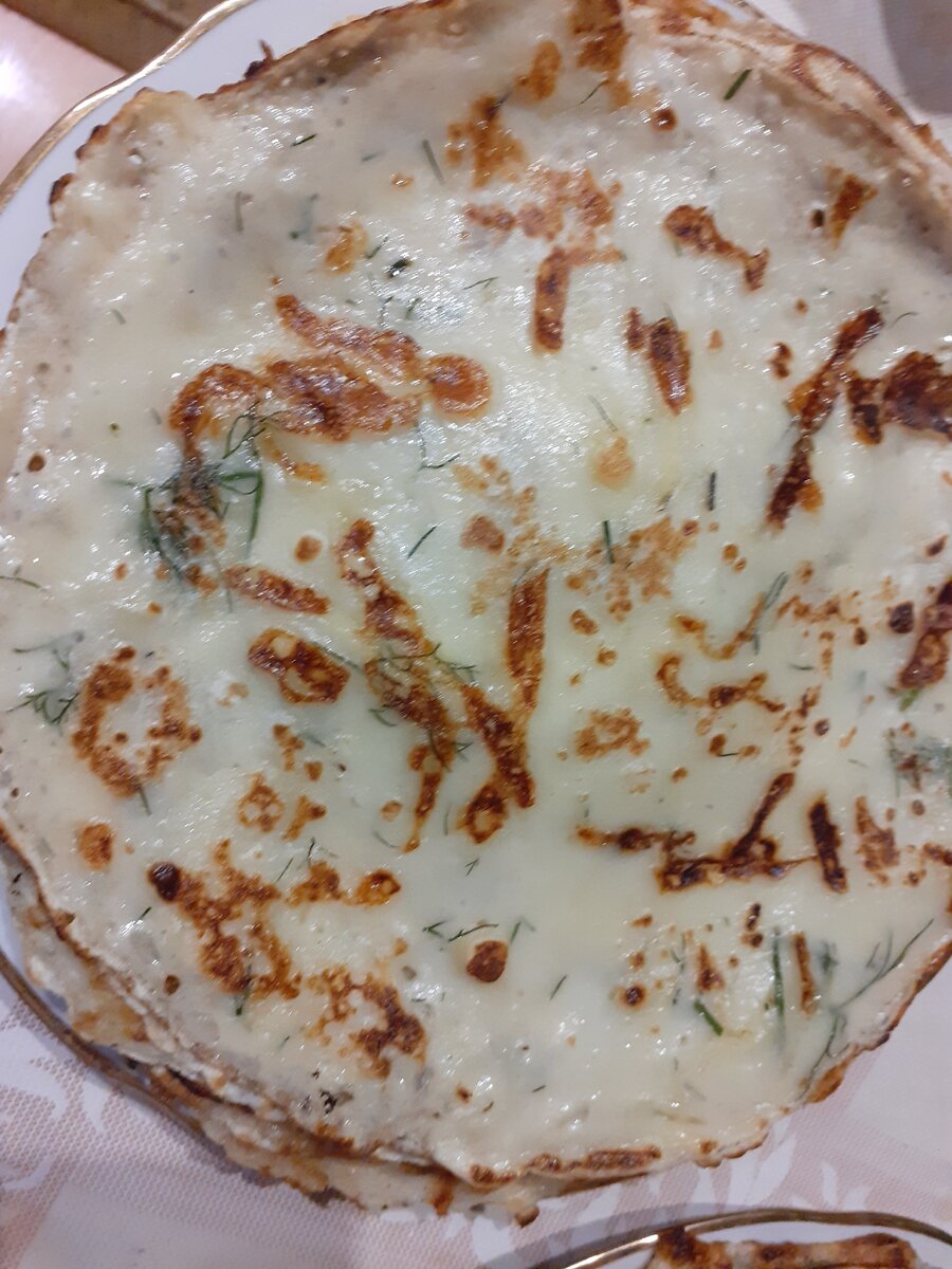 Блины с сыром и зеленью