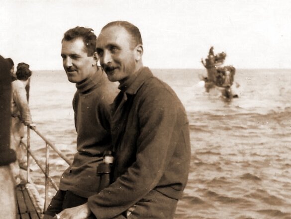 Ученик и учитель: старпом Приароджа и командир Коссато на борту лодки «Таццоли»