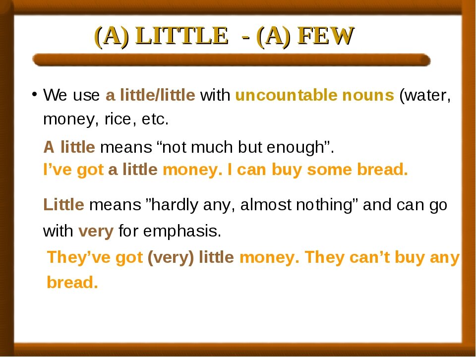 Use little a little few a. Little few a little a few правило в английском. Разница между few и a few. Употребление few a few little a little. Little a few употребление.