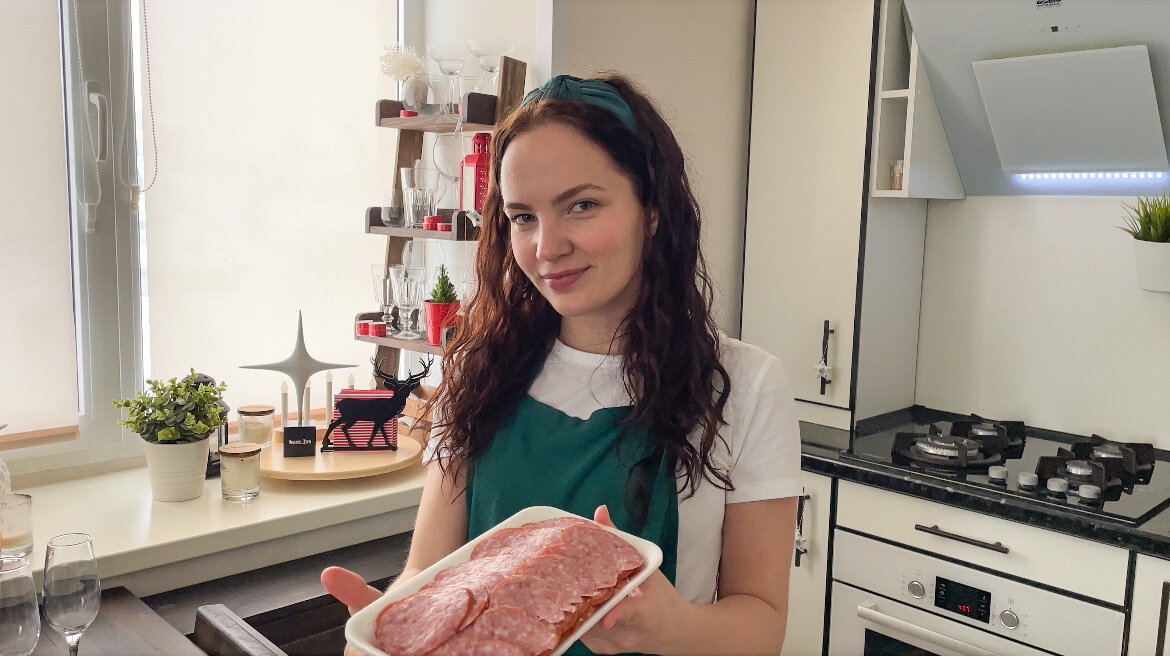 Хоть я и попросила, но мне все равно отдали слишком толстые кусочки =(