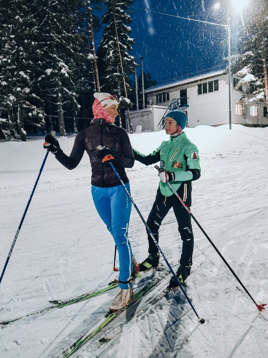 На лыжах с дочерью