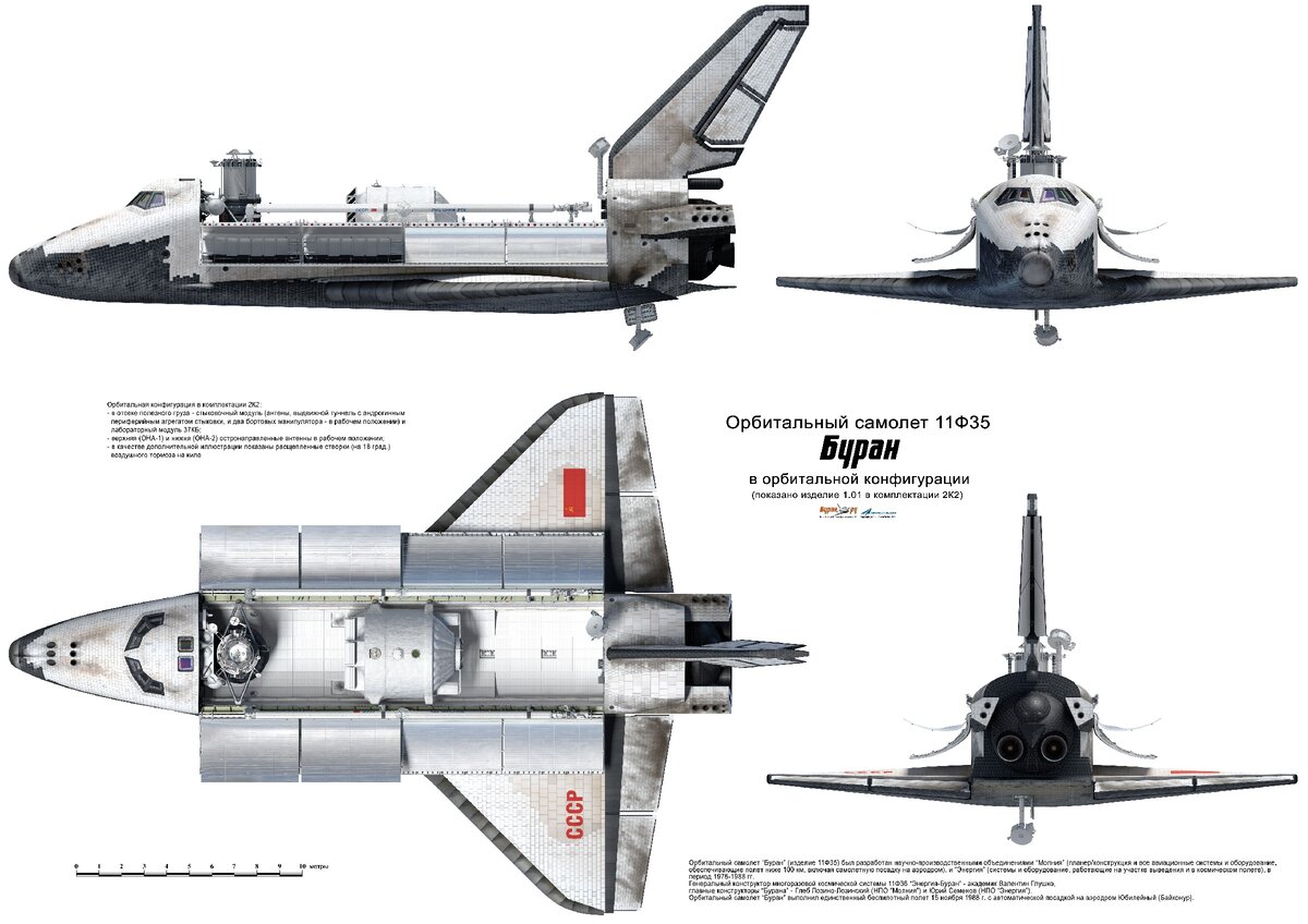 Схема корабля "Буран". Взято из Яндекс-картинок