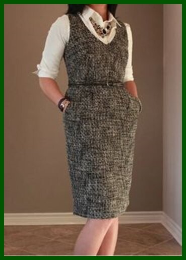 Сарафан из твида это тепло, удобно и вполне может быть красиво