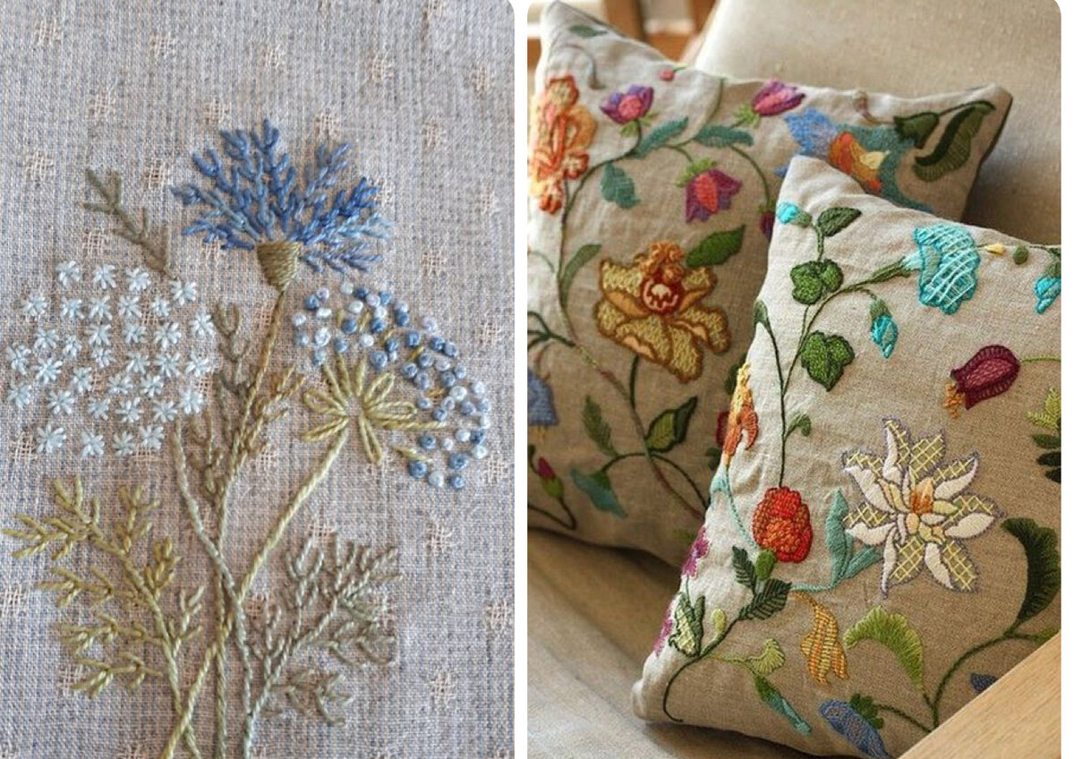 подушки и  раннеры-дорожки  на кровать или праздничный стол с вышивками…