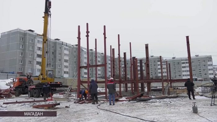 Начало строительства ЖК "Нагаевский". Кадр из видеосюжета телеканала "Колыма–Плюс"