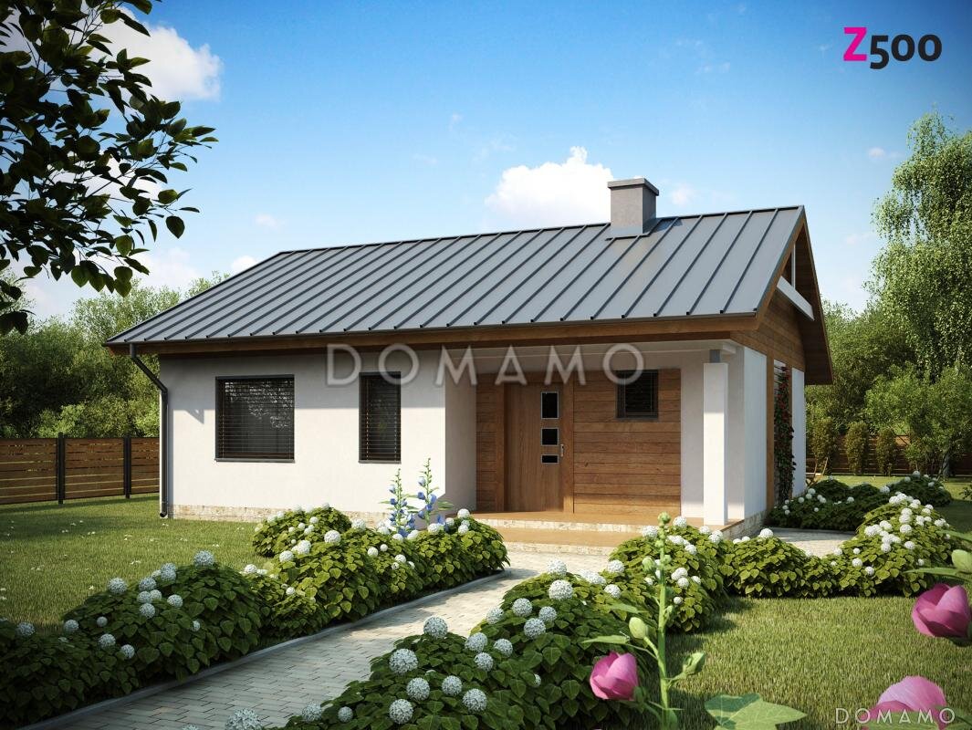 Проект D4188 — одноэтажный дом из газобетона с двумя спальнями