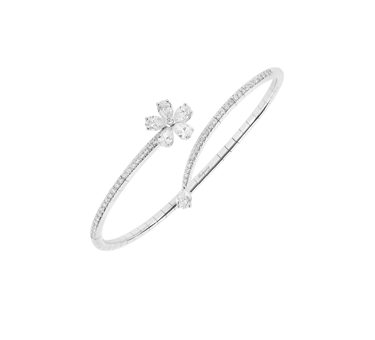 Браслет Mercury Flower из белого золота с бриллиантами