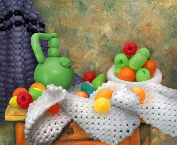 Копия картины Поля Сезанна "Кувшин и фрукты" 