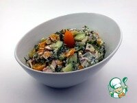     6. Перемешиваем все ингредиенты с добавлением йогурта, специй и соли по вкусу. Приятного аппетита!