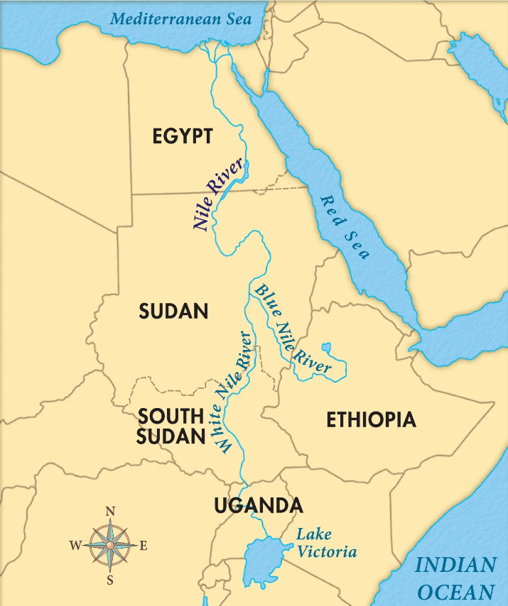 Карта нила на русском языке географическая крупная