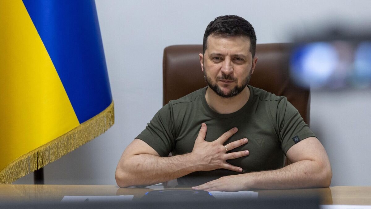    Президент Украины Владимир Зеленский во время выступления в режиме видеоконференции перед парламентом Греции© Фото : офис президента Украины