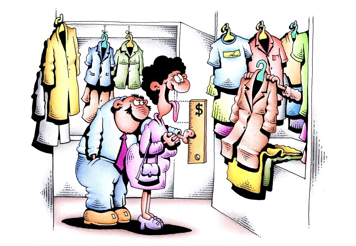 Карикатура в одежде