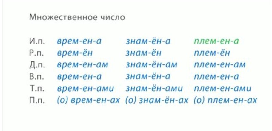 Разносклоняемые существительные во множественном числе. Бремя склонение. Склонение разносклоняемых существительных таблица. Просклонять вымя. Просклонять вымя.