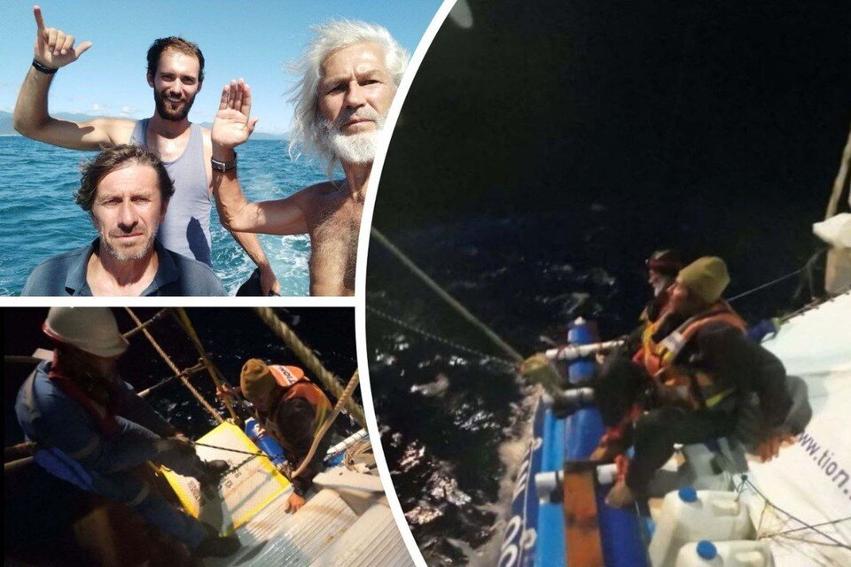    Двое суток путешественники пытались отбиться от агрессивных рыбин, но в итоге подали сигнал SOS. Фото: t.me/russianoceanway