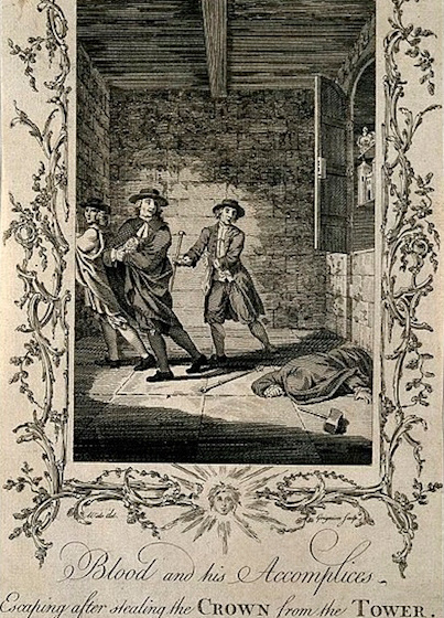 Блад с сообщниками покидают место преступления. Источник: thehistorypress.co.uk