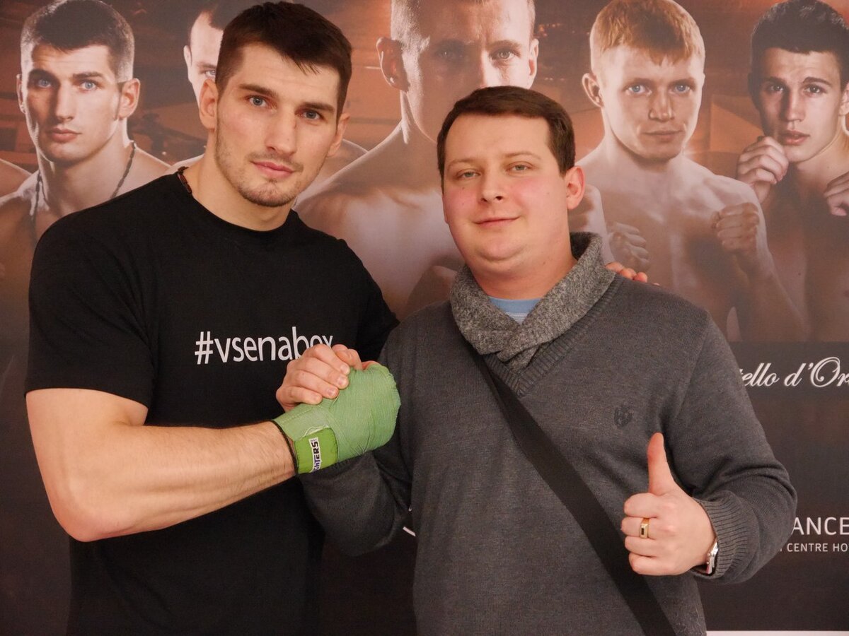 с Алексеем Папиным перед боем с Исмаилом Силлахом