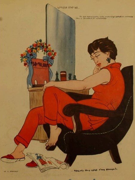 Художник Николай Брежнев, сатирический журнал "Возни", 1950е