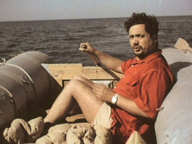 Ален Бомбар на старте своего удивительного путешествия!