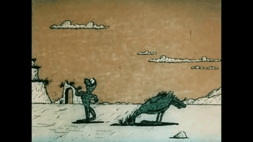 Мультфильм «Крылья, ноги и хвосты» (1988), режиссёры И.Ковалёв и А.Татарский (по сказке А. Иванова).