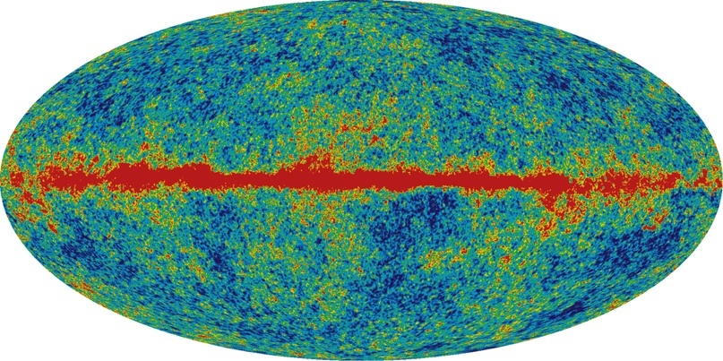 Карта микроволнового излучения, построенная WMAP