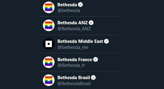 Профили компании Bethesda в Twitter