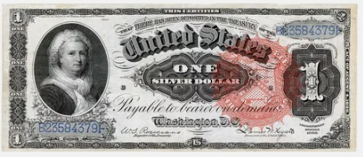 1 доллар 1886 года. Марта Вашингтон. Изображение с сайта: cameralabs.org