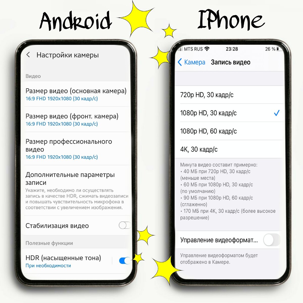 Настройки камеры 