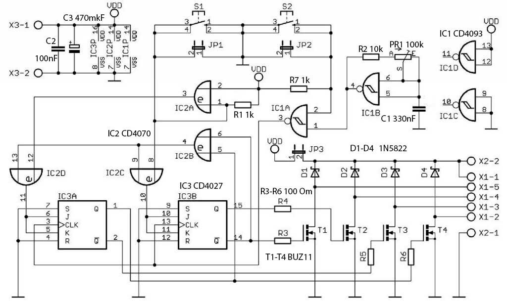 Схема управления униполярным двигателем