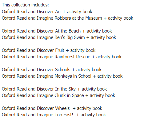 Oxford Read&Imagine, Oxford Read&Discover Collections 1