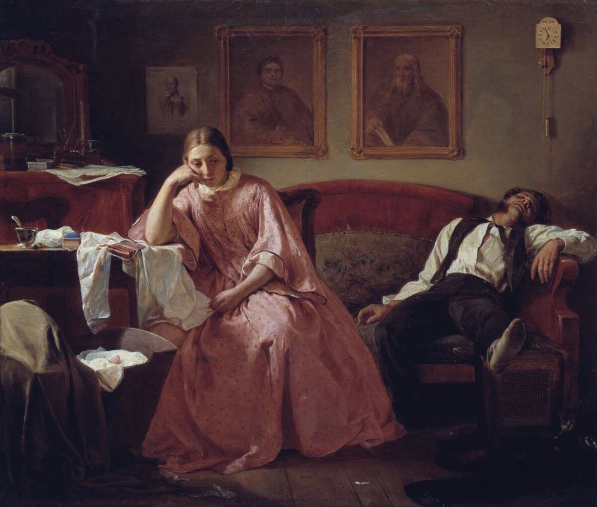 Николай Кошелев «Первое число (сцена из чиновничьего быта)», 1862 год