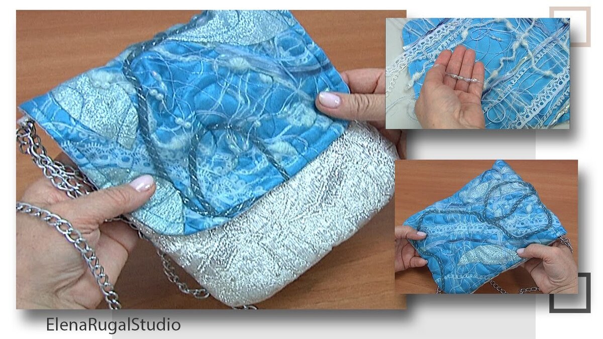 Связанная сумка из остатков пряжи