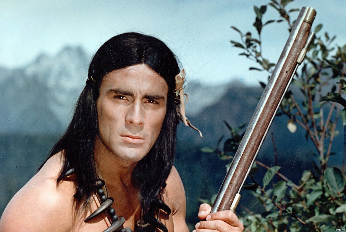 Гойко Митич - идеальный Чингачгук. Кадр из фильма. 