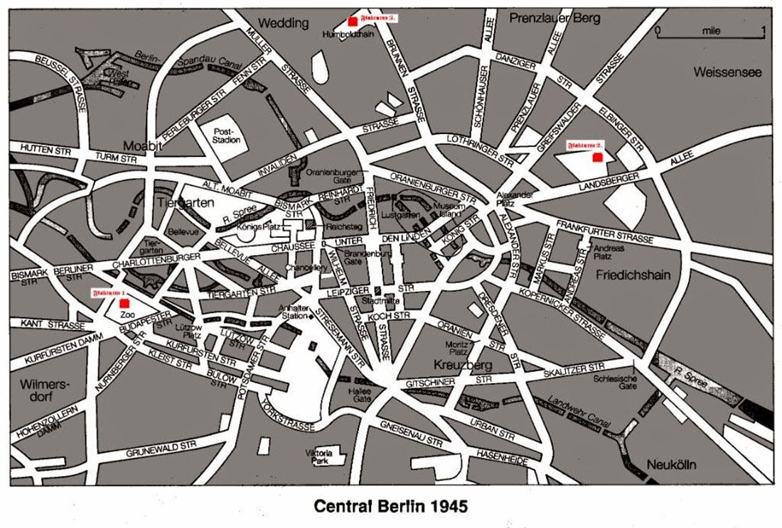 Карта берлина в 1945 году