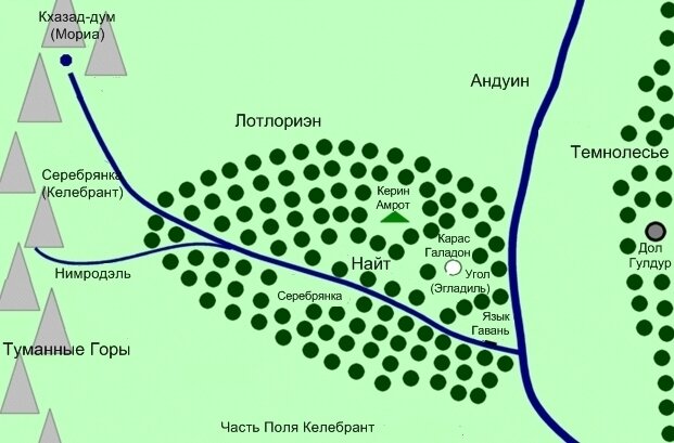 Карта Лотлориэна.