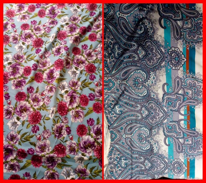  штапель -вискозные ткани, которые я купила в подарок