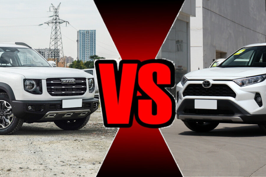 На фото: Haval Big Dog (Dargo) и Toyota RAV4